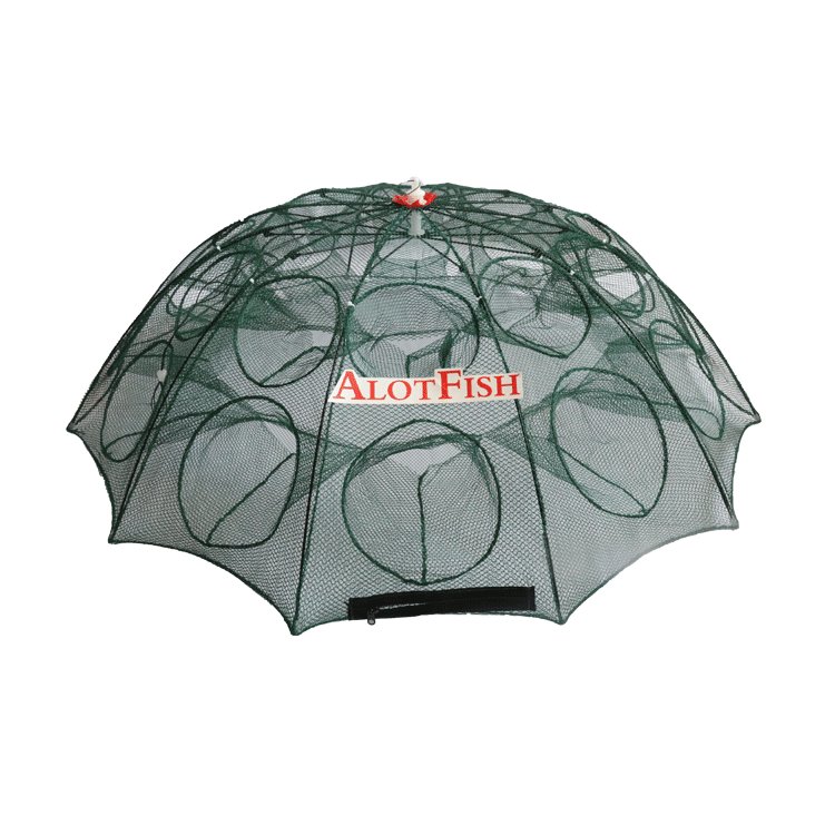 Umbrella Folded Portable Hexagon 24 Hole Automatic Fishing Shrimp Trap Fishing Net Fish Shrimp Minnow Crab Baits Cast Mesh Trap