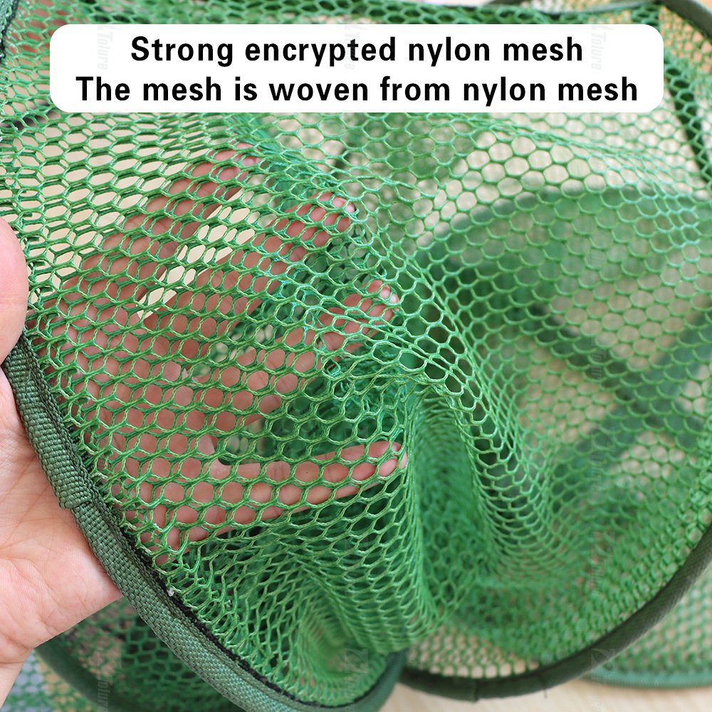 High Quality 480g 127cm Nylon Mesh Fishing Net Basket Folding Crab Cage Fishing Nets Lobster Aquaculture Trap