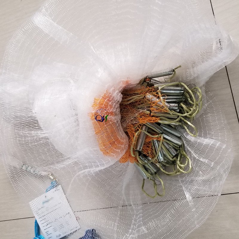 12ft height Mono nylon Japanese Style Bottom Pocket 3/8''SQ Casting Net Hand Throw Fishing Cast Net