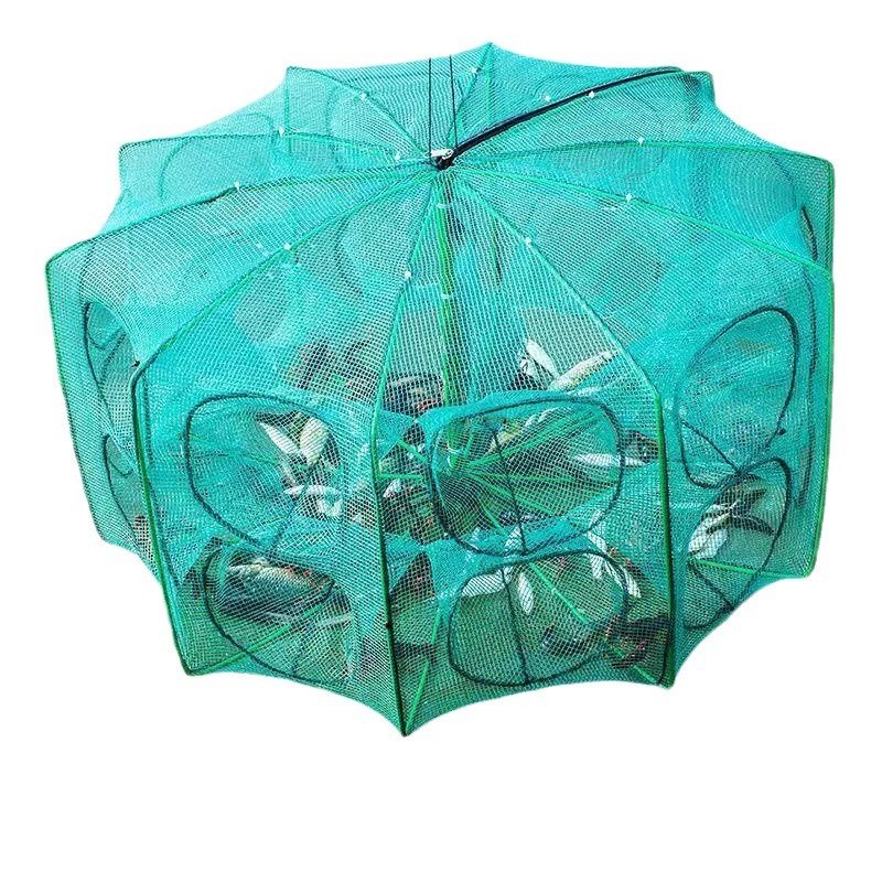 High quality 6-20-holes polygonal shrimp cage folding fish lobster shrimp aquaculture traps