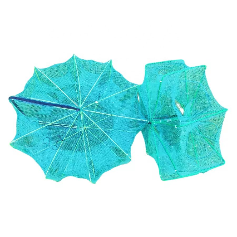 High quality 6-20-holes polygonal shrimp cage folding fish lobster shrimp aquaculture traps