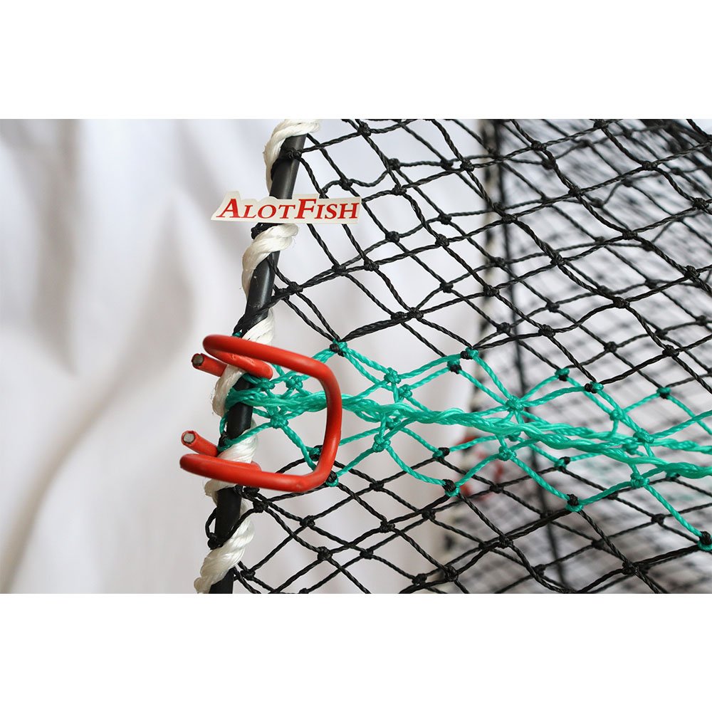 Factory Price Hot Dip Galvanizing 30x60cm HDPE Foldable Fishing Net Trap with Zipper bait bag