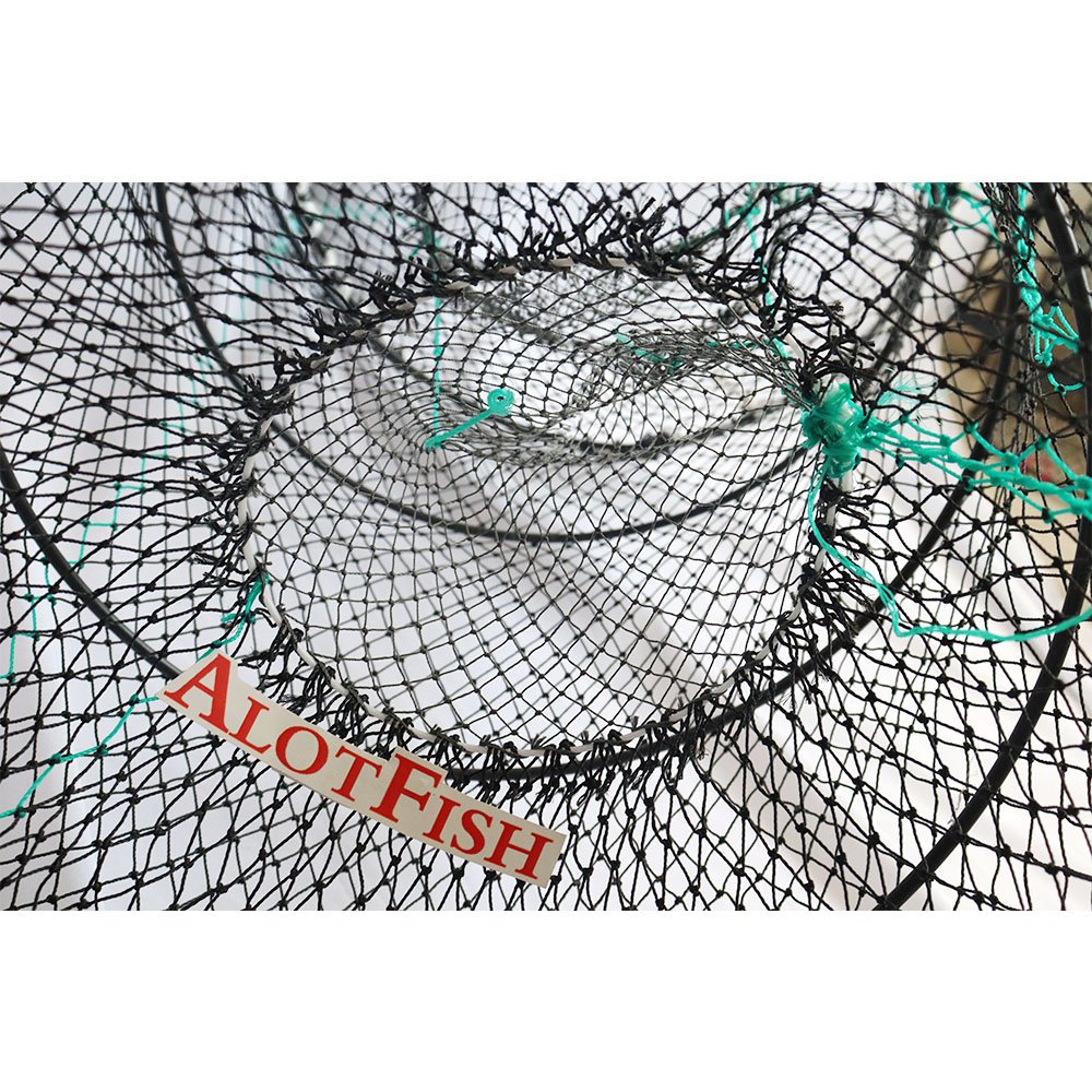 Factory Price Hot Dip Galvanizing 30x60cm HDPE Foldable Fishing Net Trap with Zipper bait bag