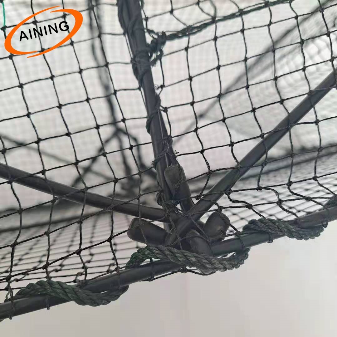 Portable Folding square nylon black crab trap shrimp lobster crab