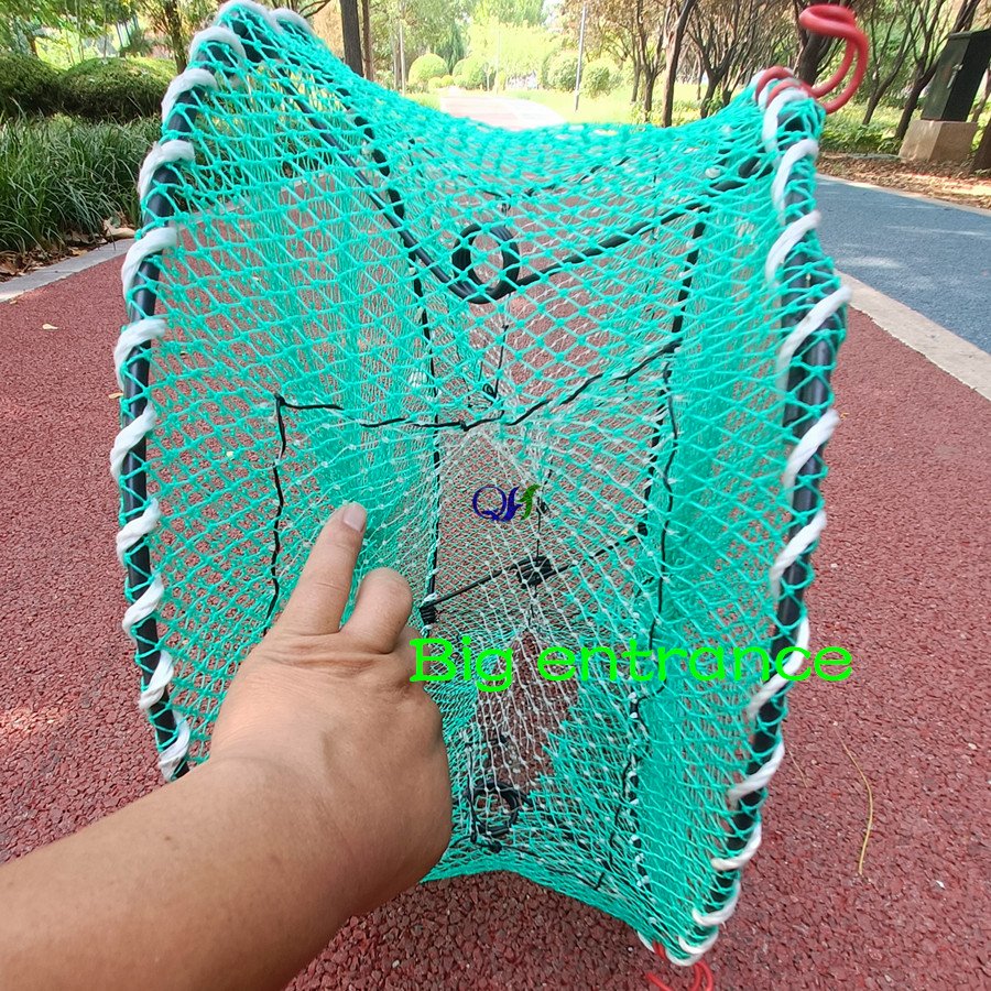fishing cast nets china fish crab trap network cages shrimp nylon netting Automatic Fishing Cage Foldable Trap Cast Net