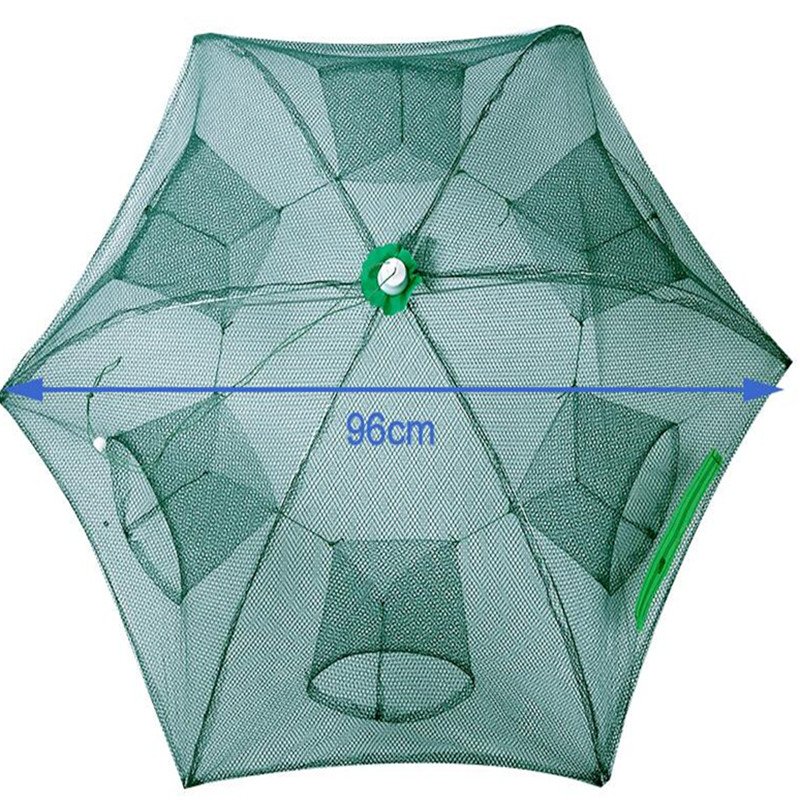 Strong 6 Holes umbrella automatic fishing trap cage fish net trap