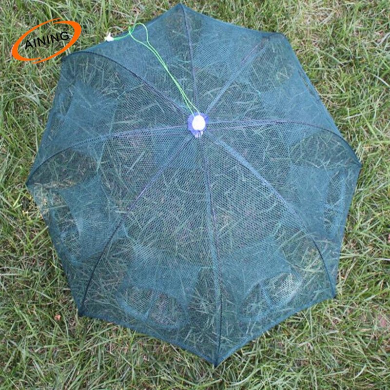 Strong 6 Holes umbrella automatic fishing trap cage fish net trap