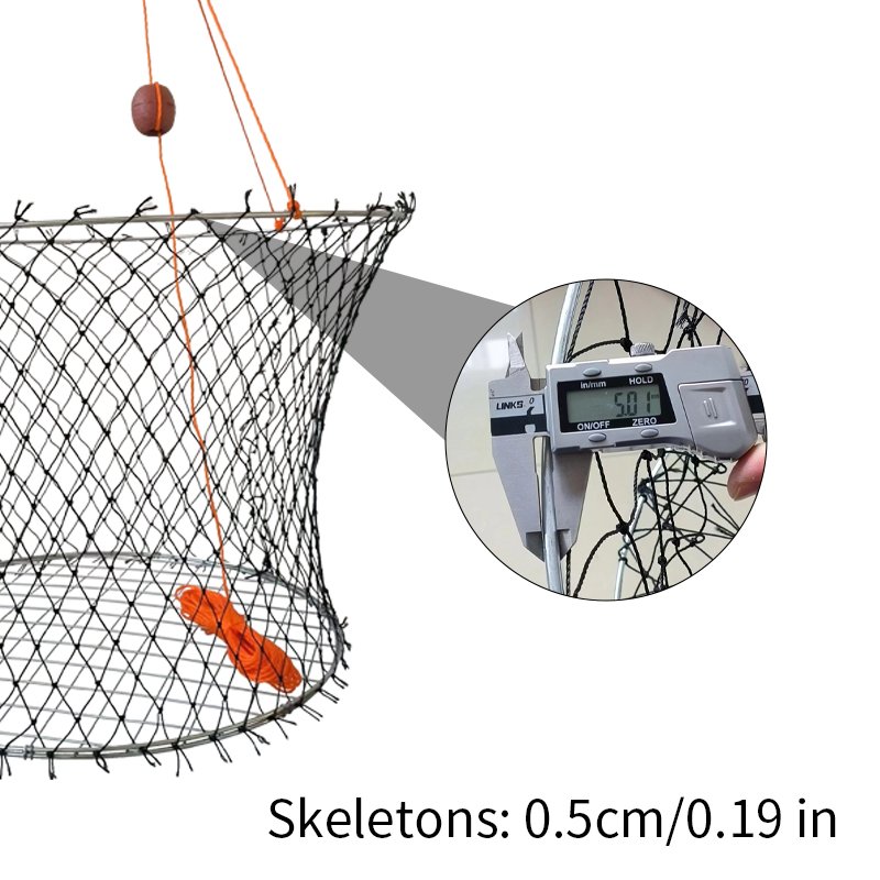 portable Fishing net Crab Ring Trap Bait casting crab trap net aquaculture trap with Fishing Buoy Marker Floats for lobster