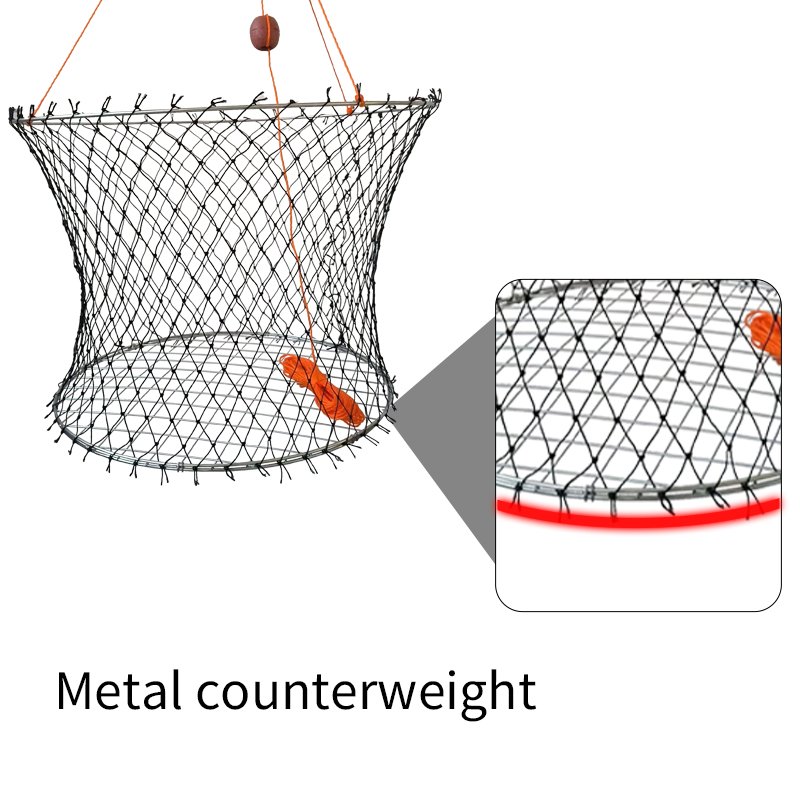 portable Fishing net Crab Ring Trap Bait casting crab trap net aquaculture trap with Fishing Buoy Marker Floats for lobster