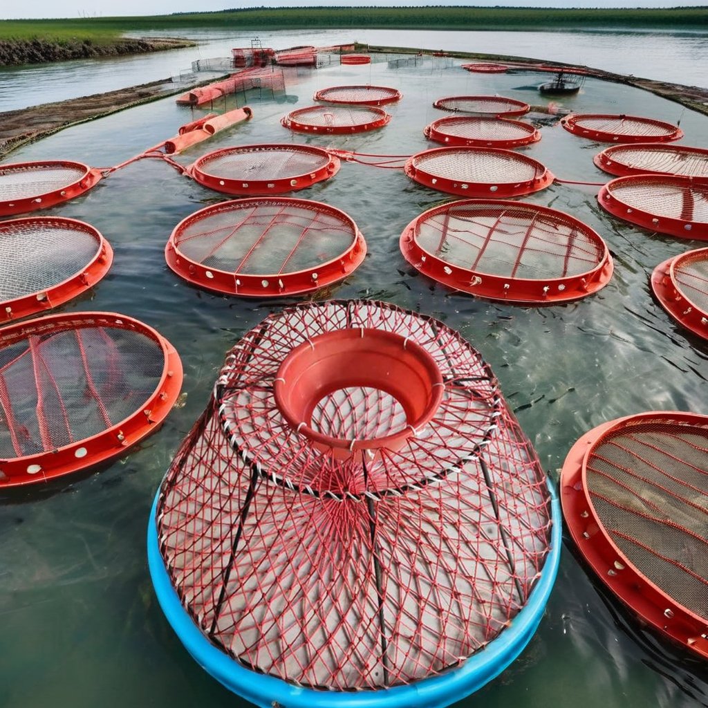 Heavy-Duty Crab Pot Lobster Trap Galvanized Plastic Coated Two-Entrance Steel Frame Nylon PE HDPE Netting Crab Fishing Tool