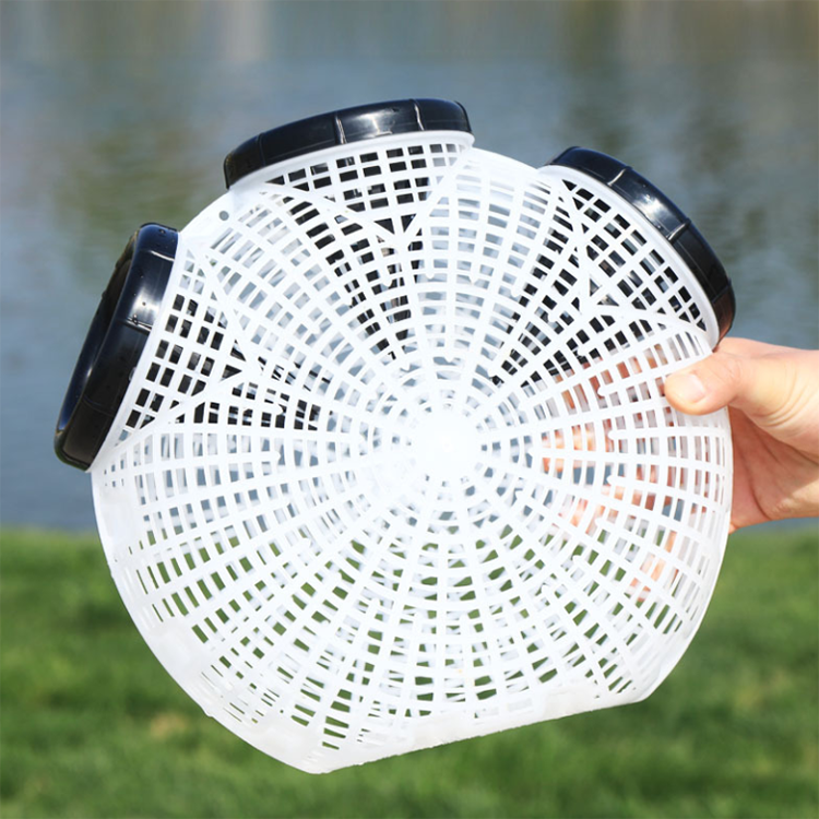 Wholesale portable plastic three inlets fishing net cages eel crab shrimp trap fishing trap