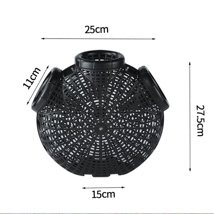 Wholesale portable plastic three inlets fishing net cages eel crab shrimp trap fishing trap