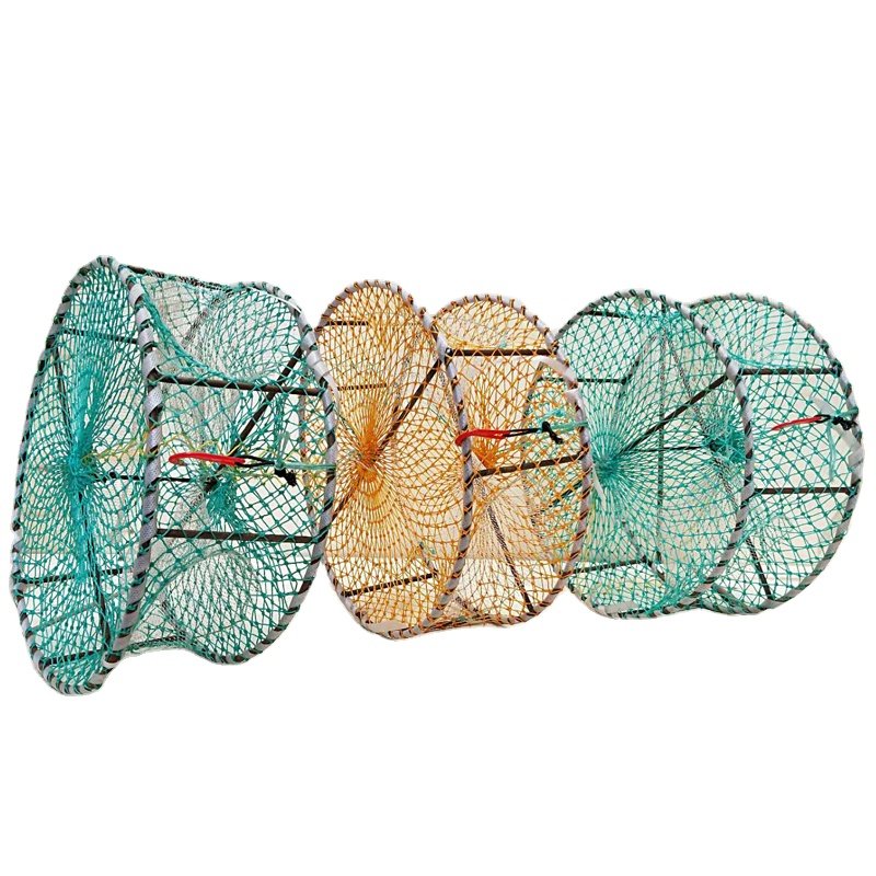 Aquaculture traps round fishing net cage three-hole trap crayfish catching device for sale