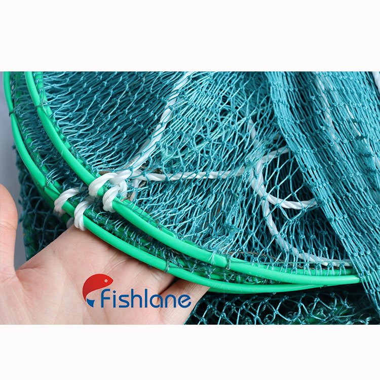 10m Green Long Cage PE Fish Trap fish crab cage net Folding Crab Cage