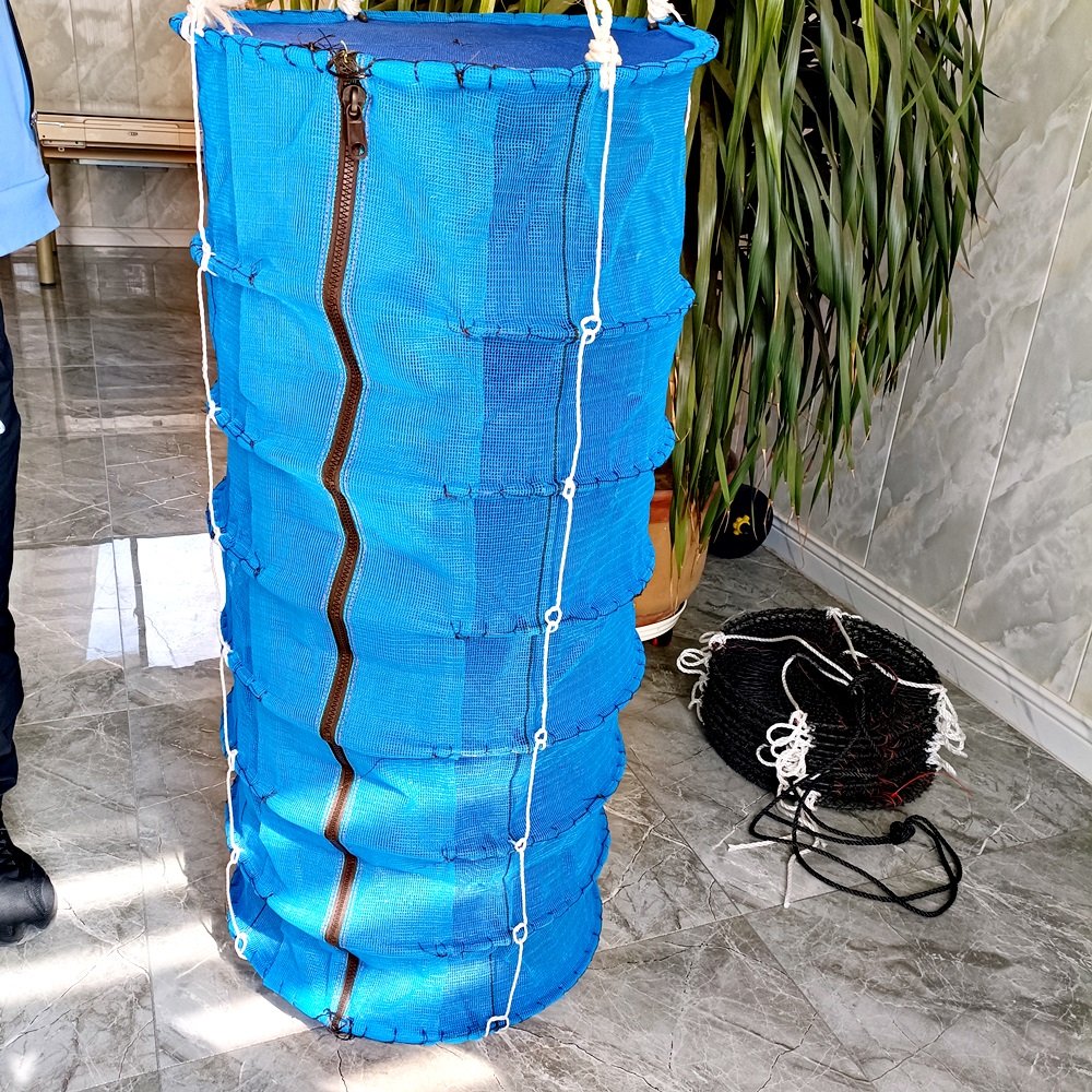 multi-story storage Lantern nets 38cm, 40cm, 45cm, 50cm Small Mesh Scallop Knotless Farming Lantern Net with Zipper Opening