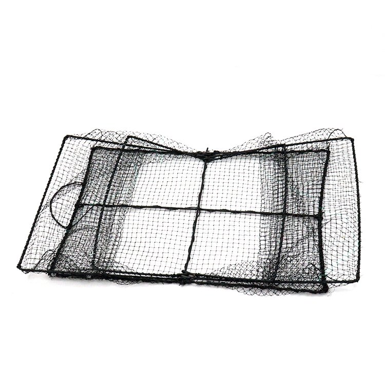 Square Fishing Cage Folding HDPE Mesh Crab Trap Lobster Shrimp Cast Net Aquaculture Trap Factory Price