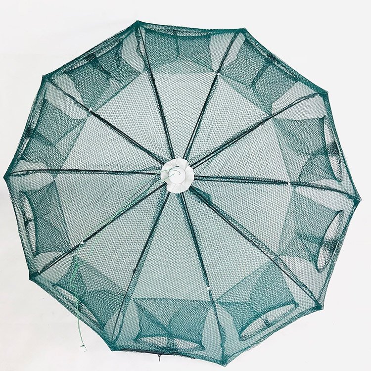 10 Holes Umbrella Shrimp Cage Foldable Fishing Bait Trap Cast Net Cage Crawfish Crab Aquaculture Trap