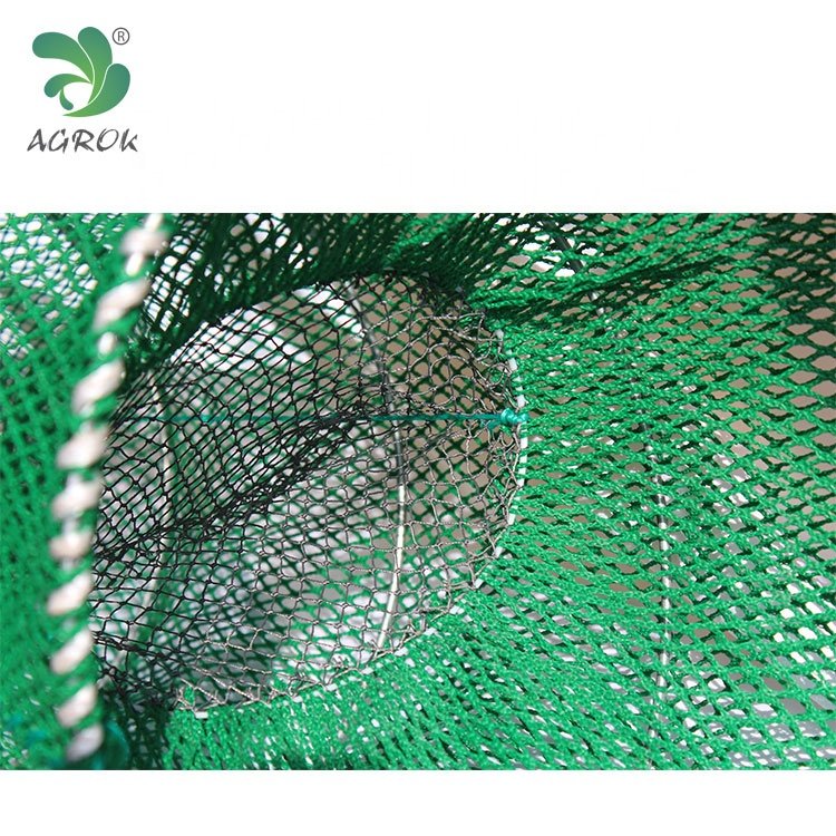 AGROK PE Knotless fishing trap plastic coated wire lobster trap fish traps foldable big spring cage sale