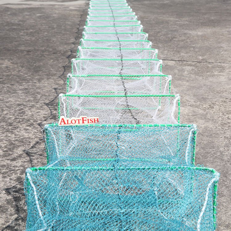 AlotFish PE net Commercial Crab Pots Fish Farming Equipments Fishing Cage Factory Outlet Aquaculture Traps