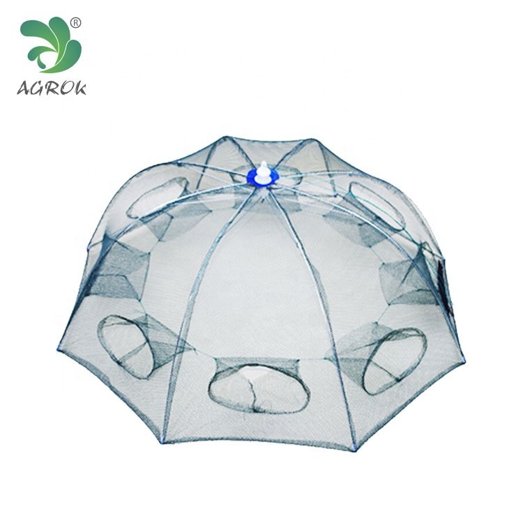 AGROK Umbrella Fishing Trap 8 Holes Aquaculture Shrimp Trap Pulling Square Fishing Pot