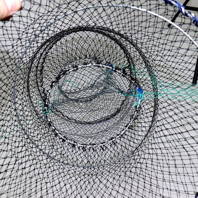 Best quality aquaculture trap 25*45cm Foldable Spring Fishing Trap Lobster Crab Fish Cage Trap