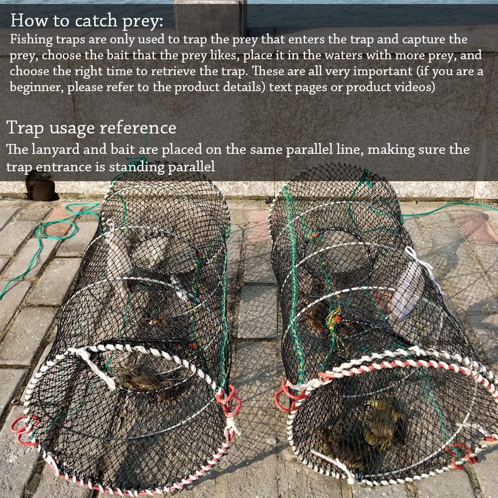Drasry Crab Trap Bait Portable Folded Cast Net Fishing Traps Nets Lobster Crawfish Shrimp Fishing Accessories