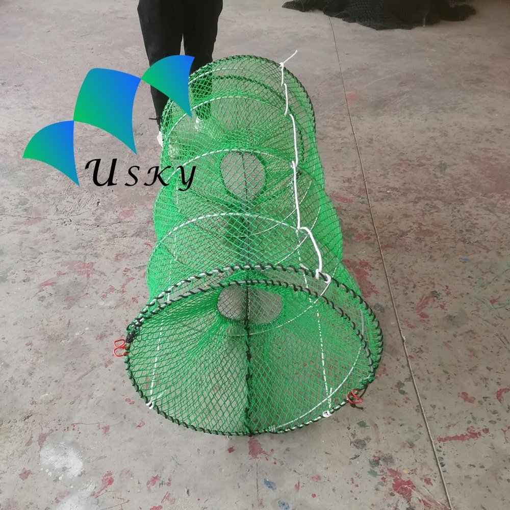 Fish spring cage folding trap lobster trap 70*120cm fish pot green web customized high strength customized wholesale price