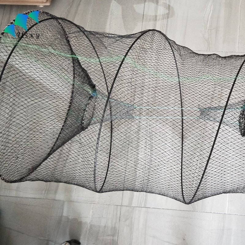 Fish spring cage folding trap lobster trap 70*120cm fish pot green web customized high strength customized wholesale price