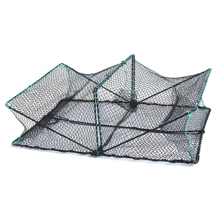 Foldable Aquaculture Crab Trap Square Lobster Trap Crab Cage Shrimp Pot