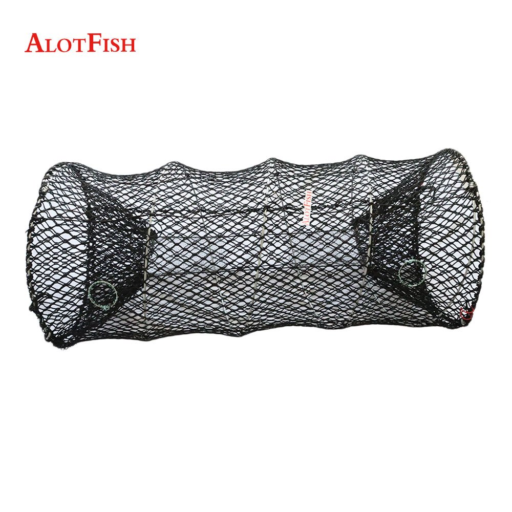 AlotFish HDPE Plastic Coated Wire Fishing Trap Net Collapsible Big deep sea Trap Pot Cage
