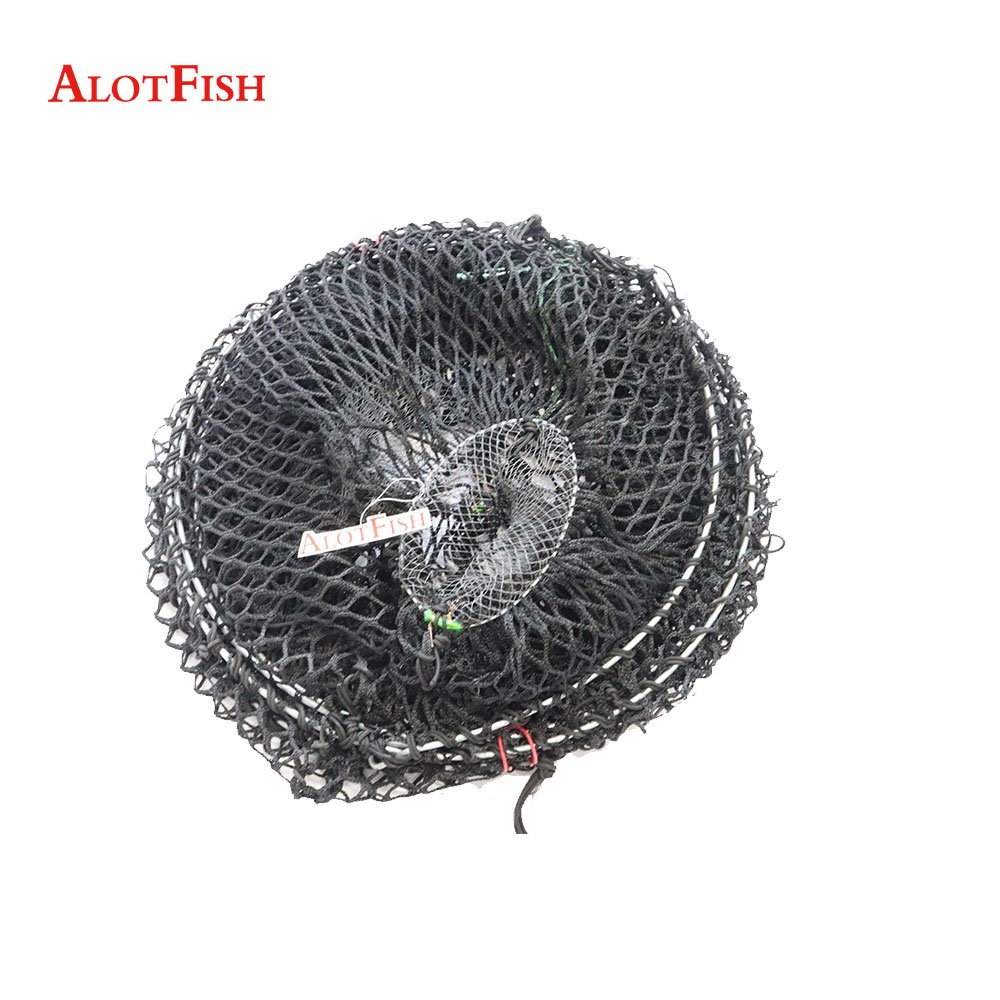 AlotFish HDPE Plastic Coated Wire Fishing Trap Net Collapsible Big deep sea Trap Pot Cage