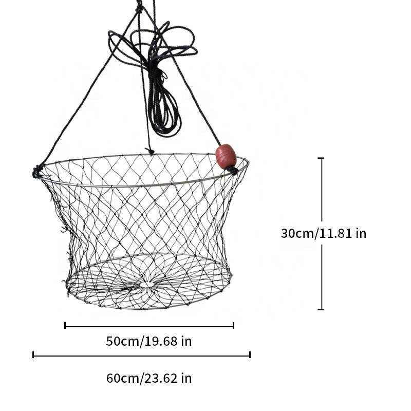 Stock for Portable fishing net with PE rope fishing float lobster trap multiple size fish trap for outdoor sports