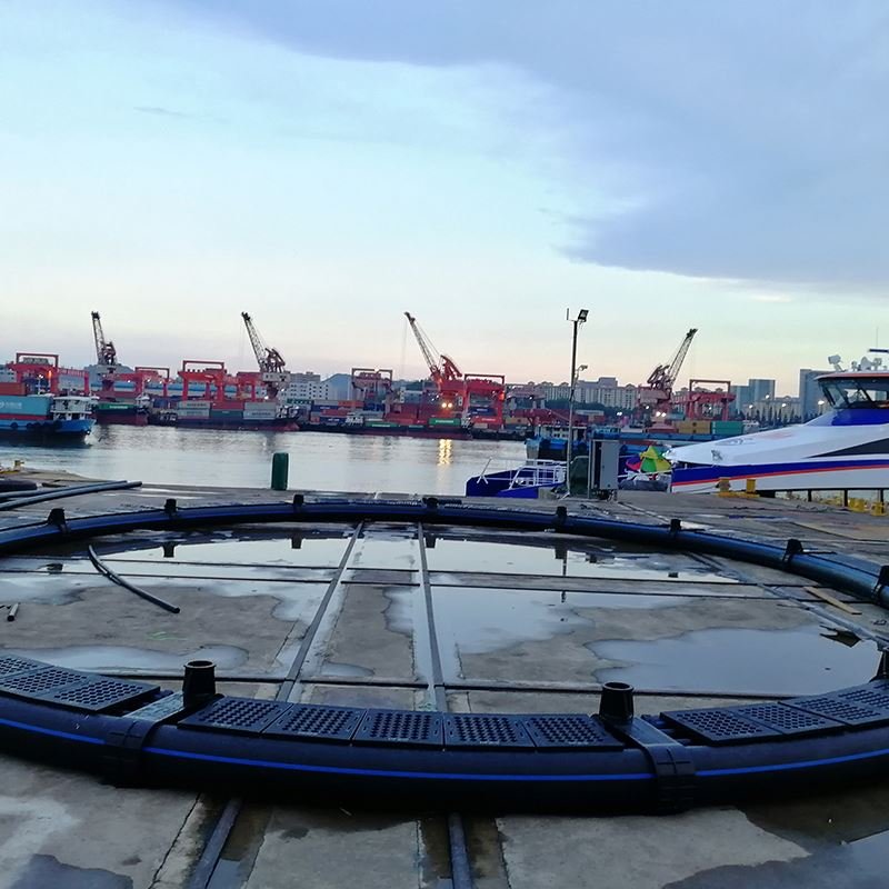 Aquaculture plastic floating HDPE pipe farming fish net cage for salmon