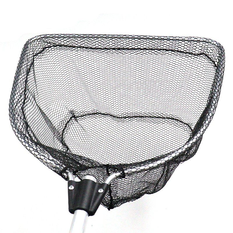 Rubber Coated Foldable Landing Net Aluminium Alloy Hand Fishing Nets