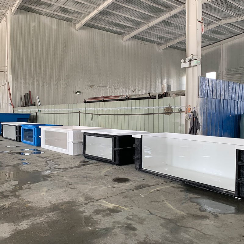 Factory cheap large commercial aquaponics rectangle outdoor fiberglass aquariums fish pond tank for fish farming