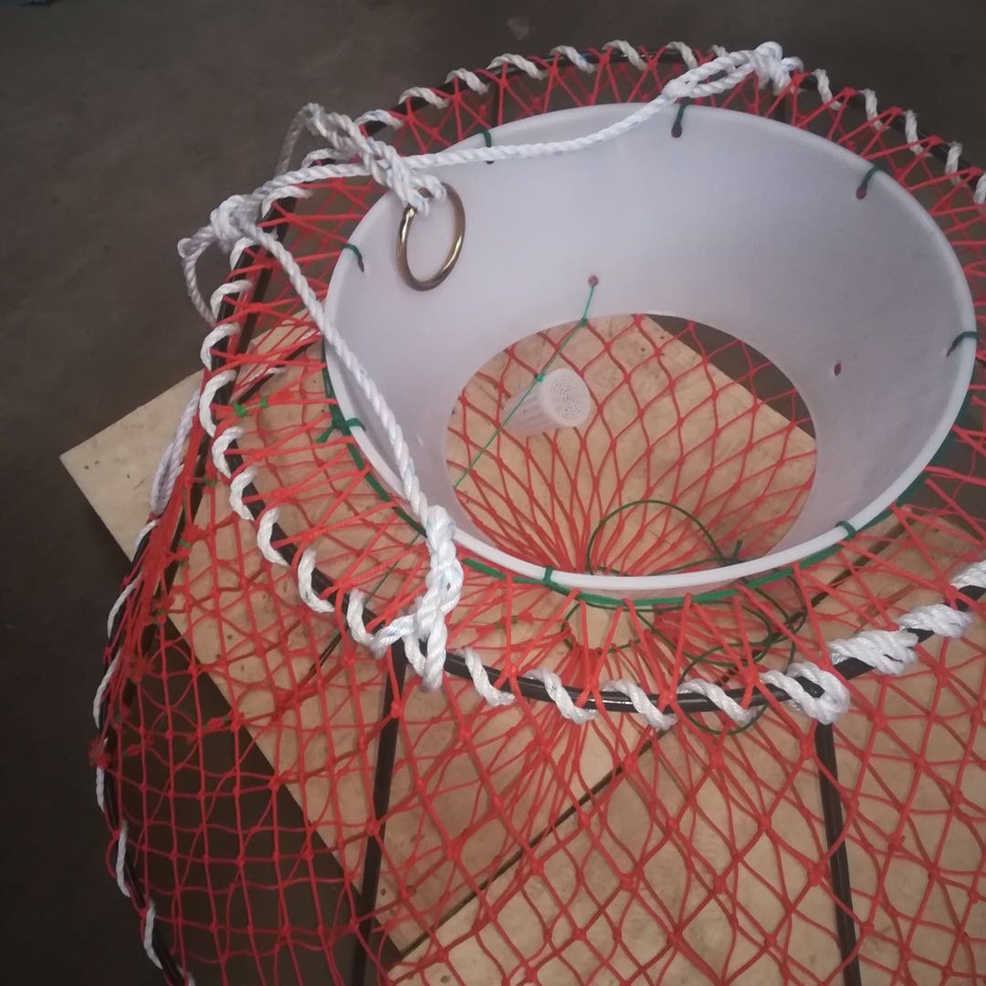 Commercial folding king crab cage fishing net lobster trap