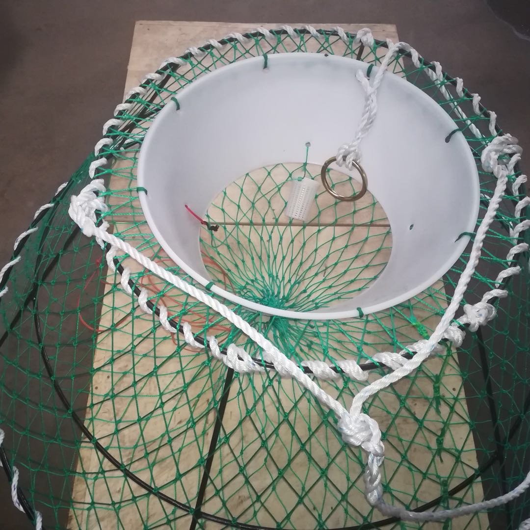 Commercial folding king crab cage fishing net lobster trap