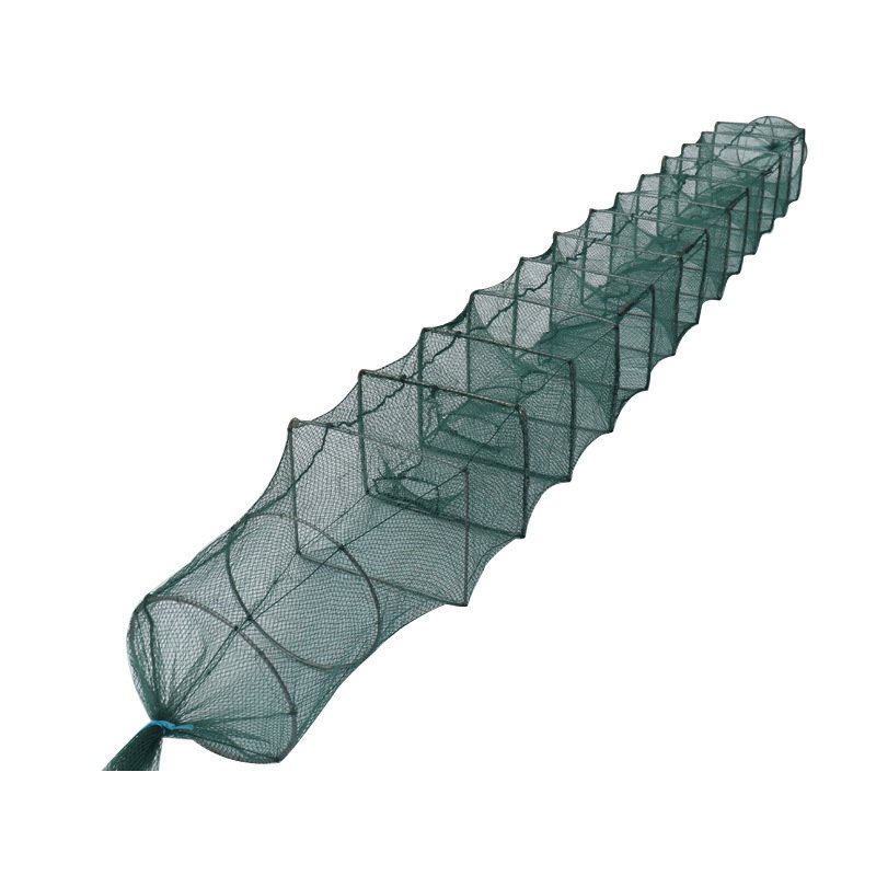 Malaysia Hot Selling Wholesale Long Collapsible Cage Fishing Net Bait Trap Fish Minnow Crayfish Shrimp Lobster Trap
