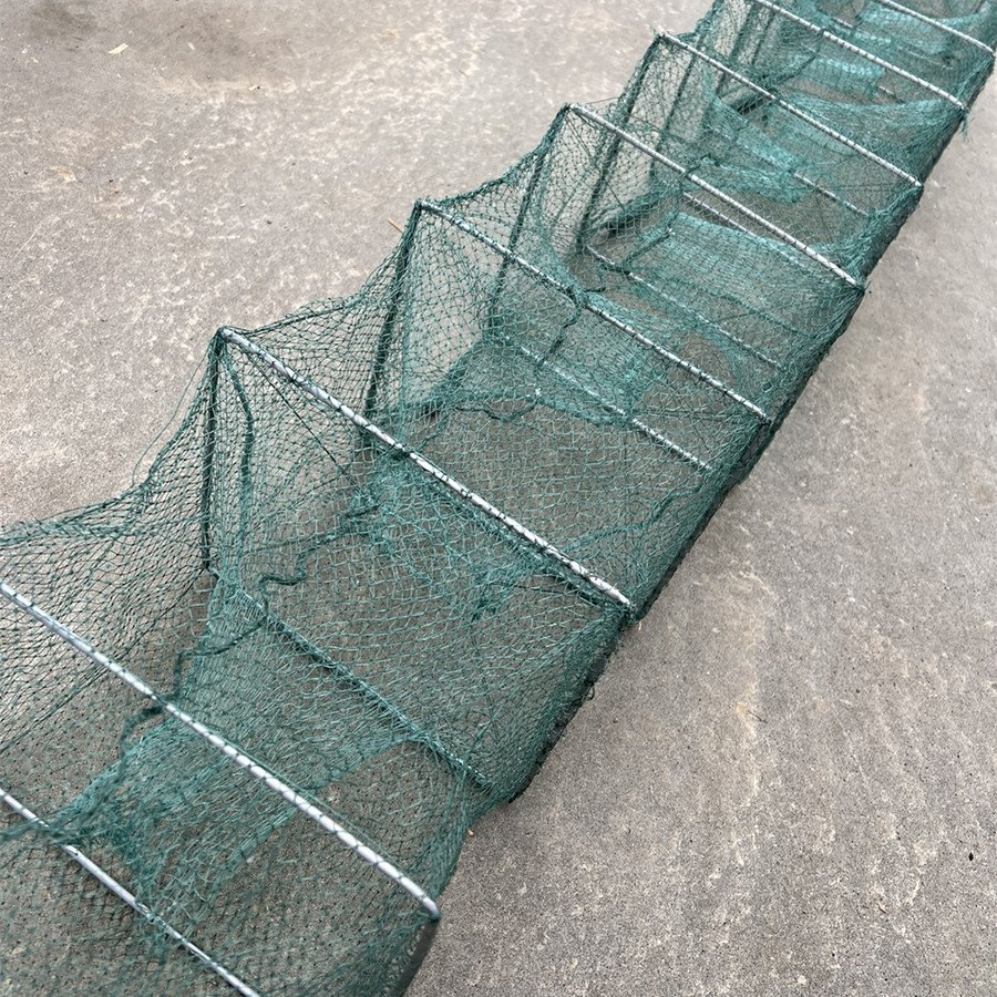 3.9m 19 sections 20*25cm frame Folding Fish long Cage Fishing cage drag crab Trap net