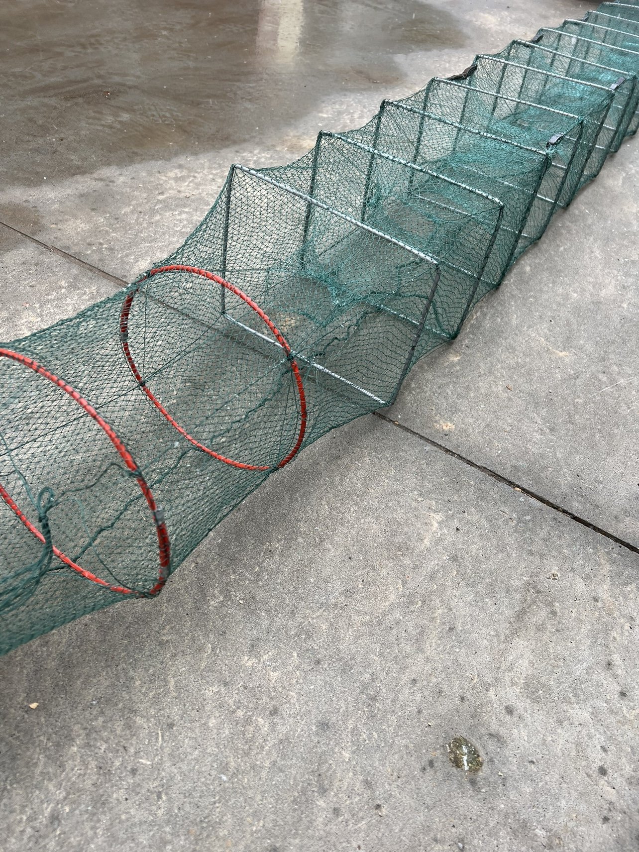 3.9m 19 sections 20*25cm frame Folding Fish long Cage Fishing cage drag crab Trap net