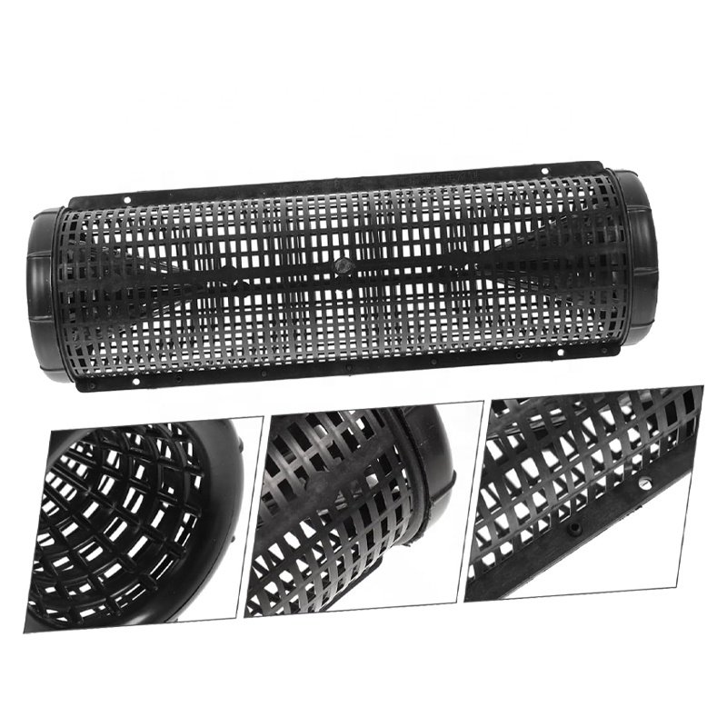 Black portable fishing tool 26.8 inch length 4.7 inch width PP fish cage eel trap aquaculture crab trap for eel shrimp fish