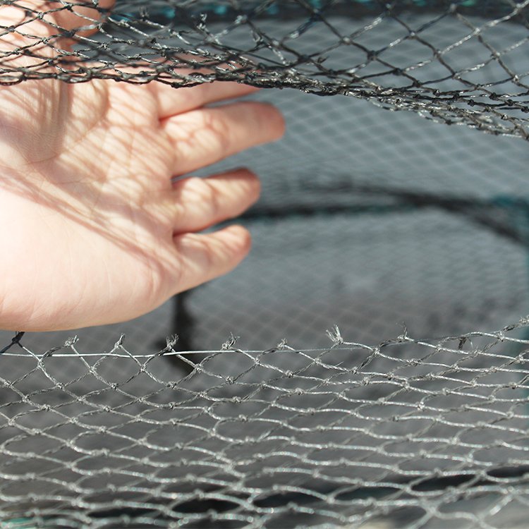 Hot sell foldable aquaculture crab shrimp fish trap square cage basket 380D/9ply PE Multifilament net on Ocean river