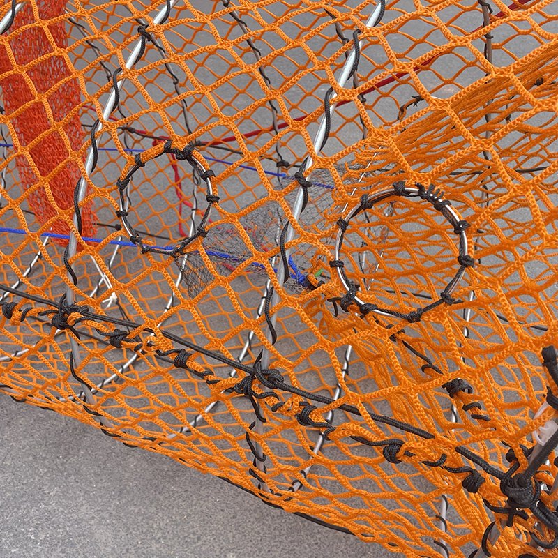 Spring Folding Crab Fishing Pot Loaded Black Cod Fish Traps for Alaska with bait jars Turbot pot 70x140cm 75*160cm