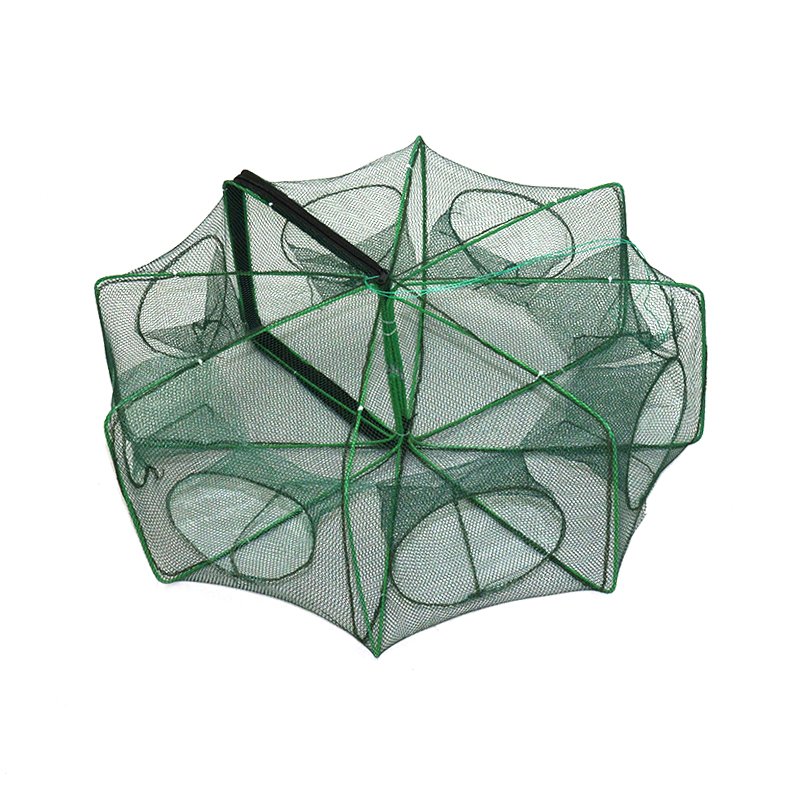 2024 New Folding Fishing Cage with 4-12 Holes Hexagonal Crab/Lobster/Fish Net Monofilament PE Style with Single Knot