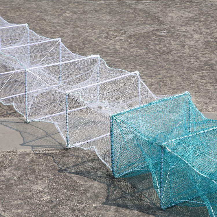 Low Price Long Foldable Commercial Fishing Net Cage Fish Crayfish Trap