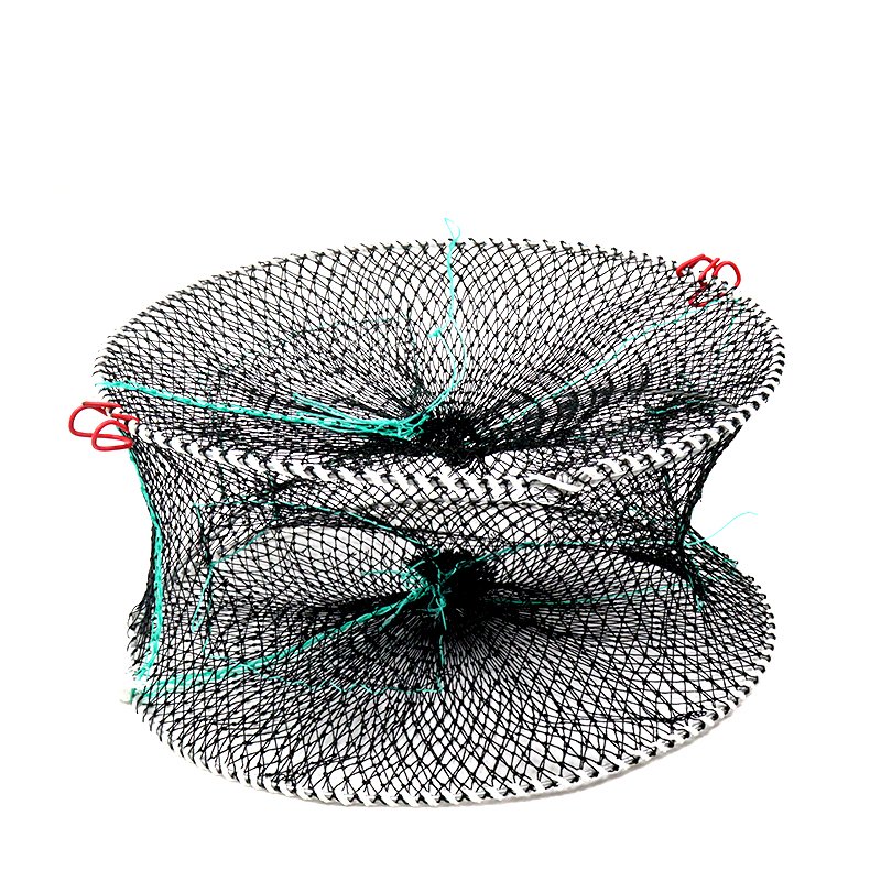Wholesale Crab Crayfish Lobster Catcher Cage Trap Aquaculture Trap Folding Fishing Net Black Fish Durable Galvanized Round 2.3cm
