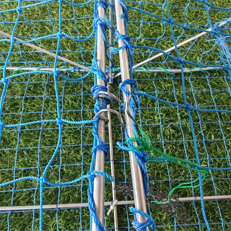 Customized Commercial Square Metal Frame Crab Trap Pot Net Bait Trap for Lobster and Fish Aquaculture Sales