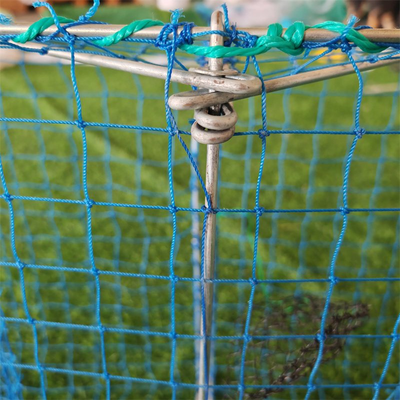 Customized Commercial Square Metal Frame Crab Trap Pot Net Bait Trap for Lobster and Fish Aquaculture Sales