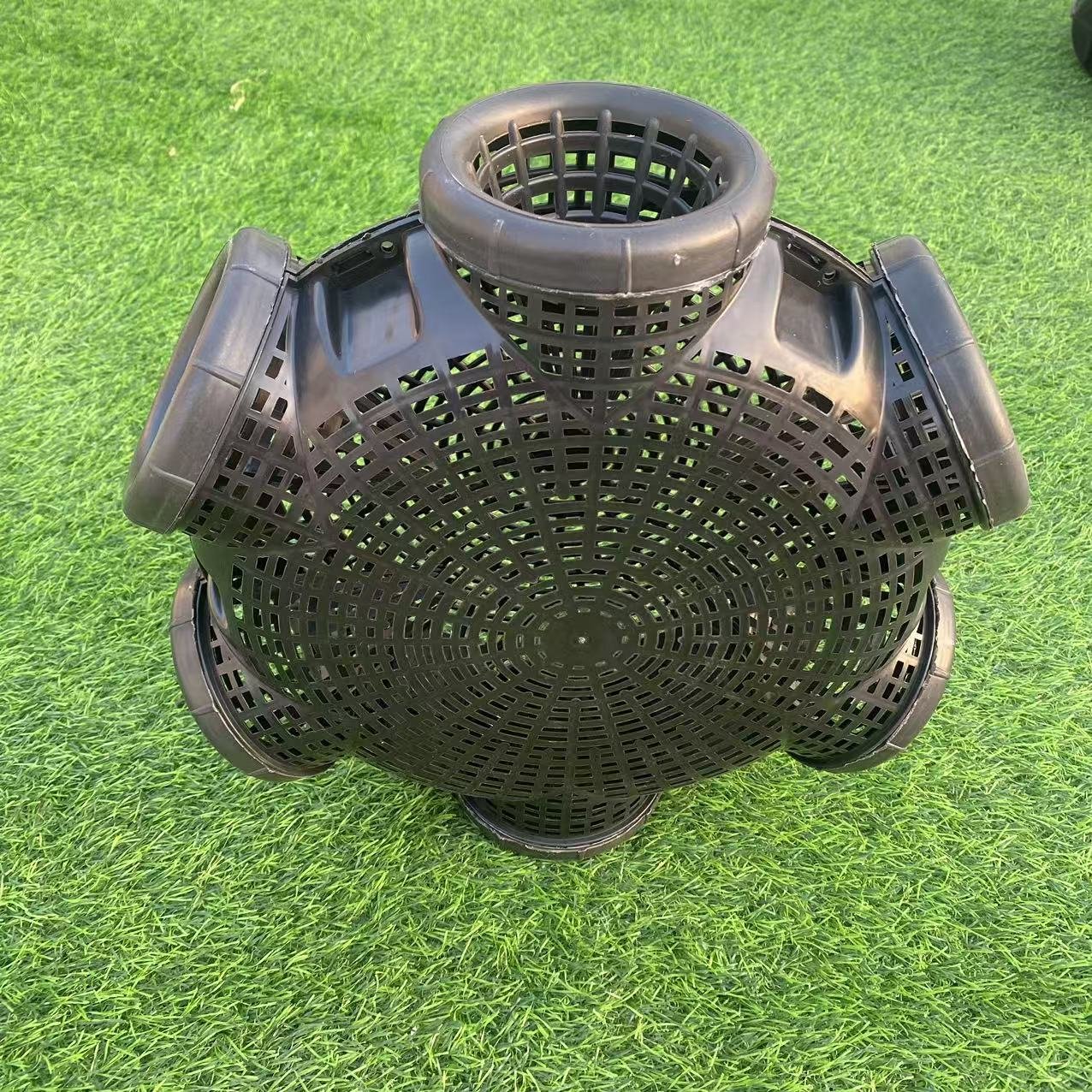 Yellow Eel Shrimp Catcher PP Cage for Fish Crab Lobster Aquaculture Trap 3holes/6holes/8holes round Pattern Plastic Material