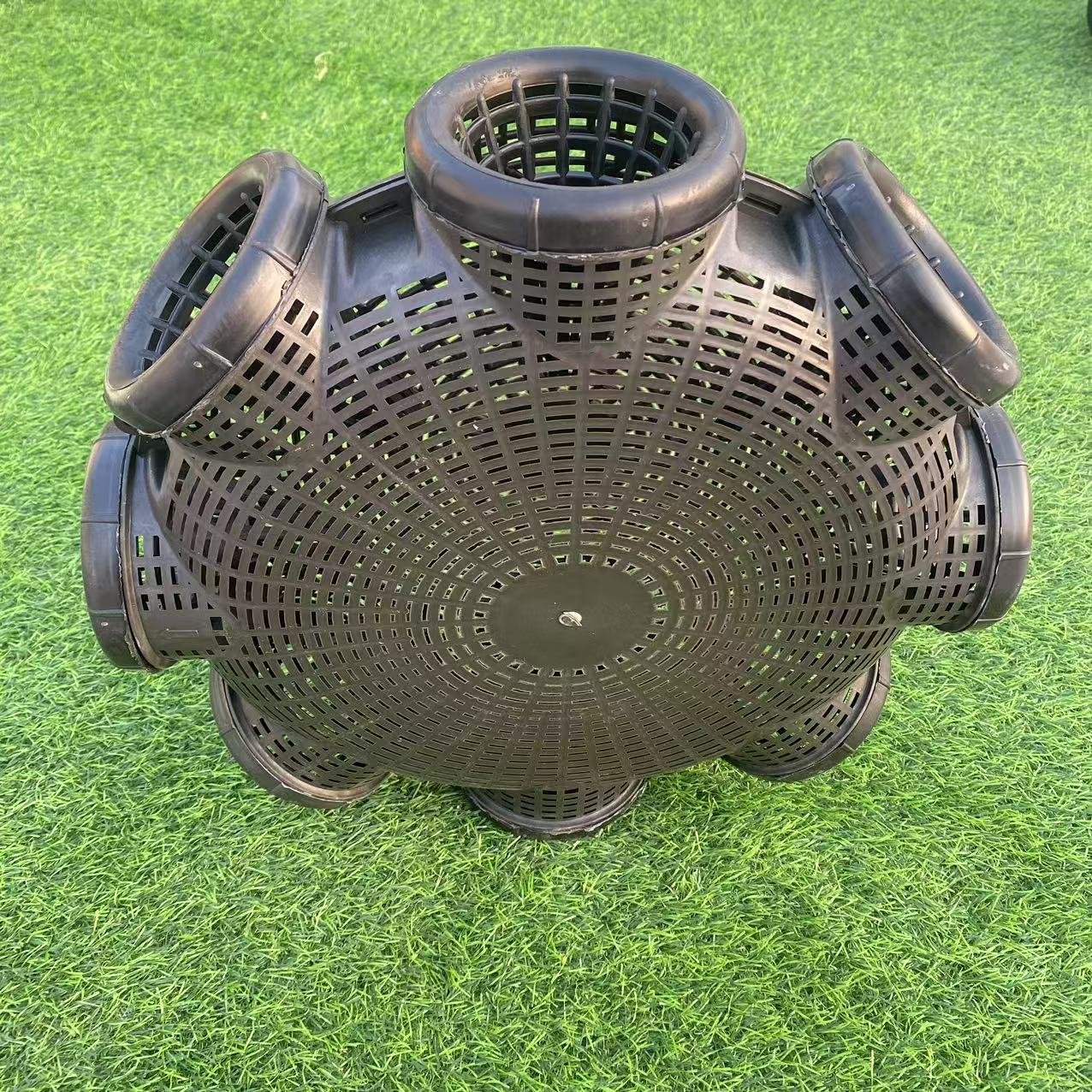 Yellow Eel Shrimp Catcher PP Cage for Fish Crab Lobster Aquaculture Trap 3holes/6holes/8holes round Pattern Plastic Material